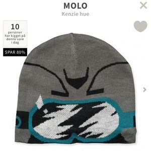 MOLO Kenzie Smoke Gray and Teal Graphic Beanie Kids knit hat